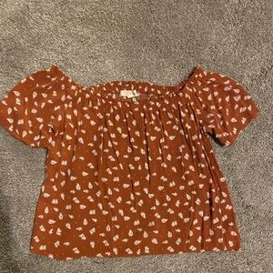 Floral Top in Rust from Rewind